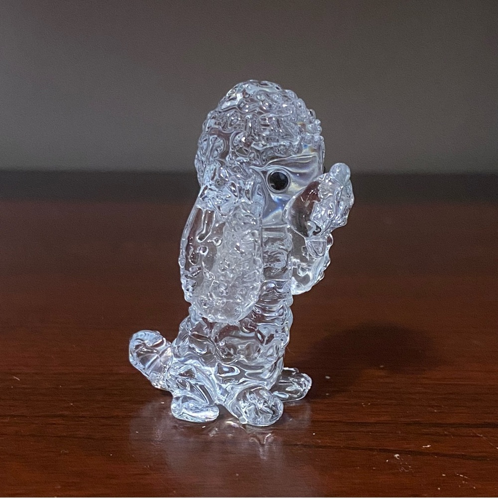 (NWOT) Vintage Crystal Sitting Poodle Decorative Dog Figurine